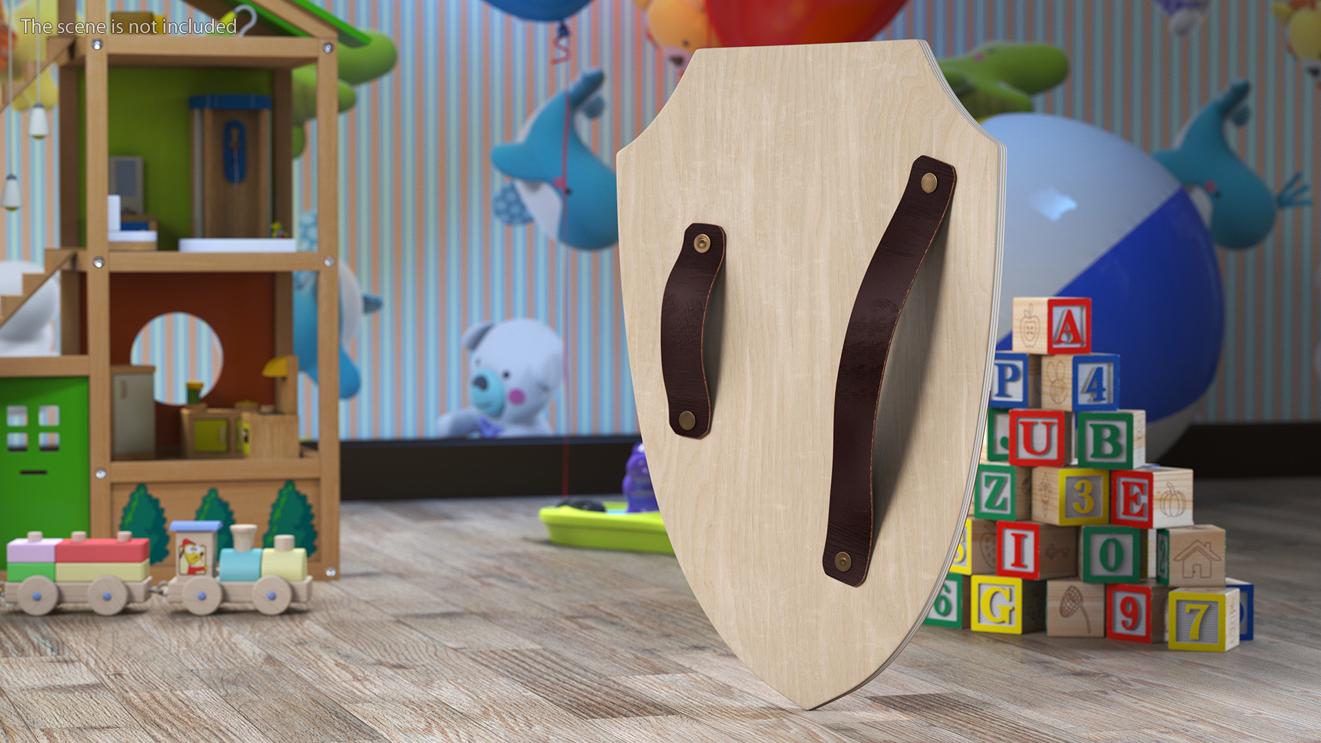 Toy Wooden Shield 3D