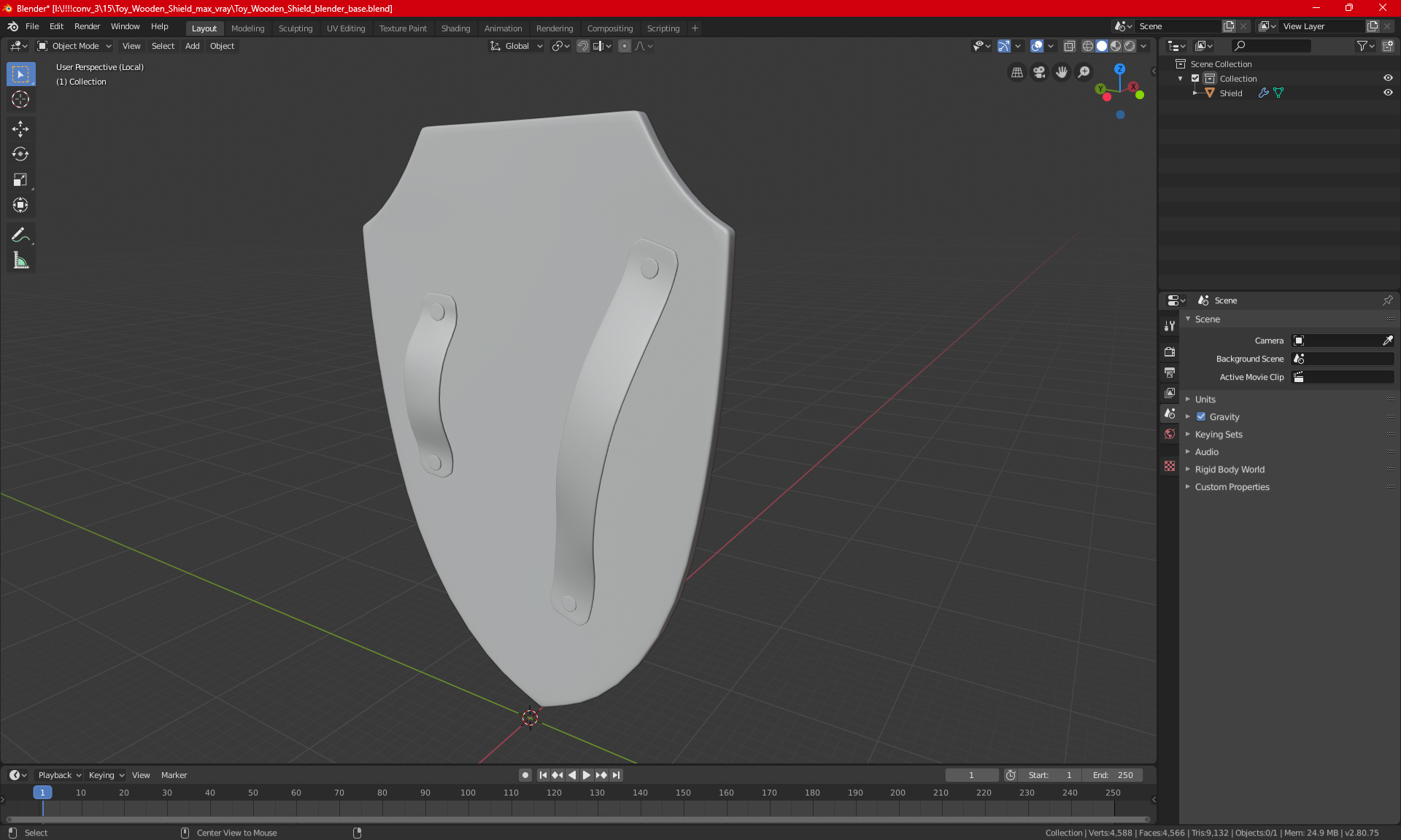 Toy Wooden Shield 3D