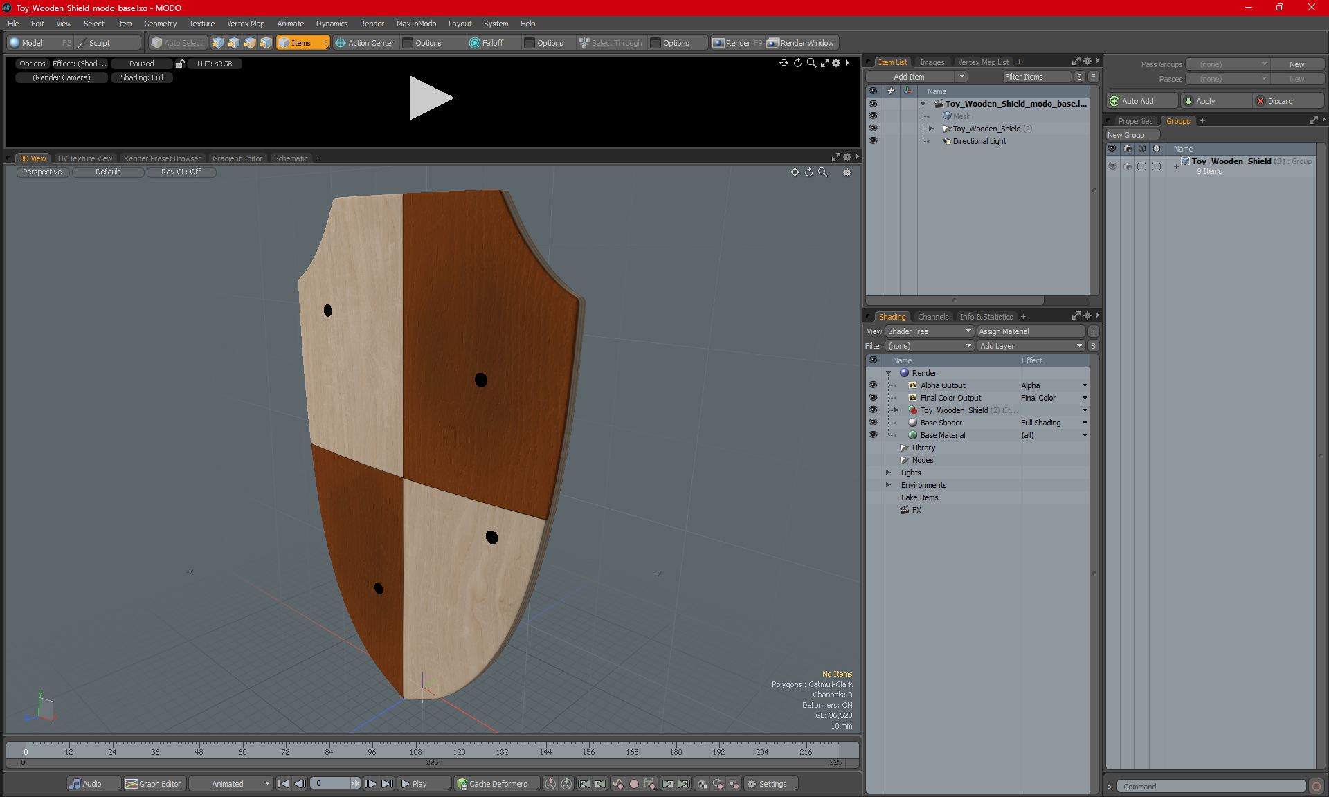Toy Wooden Shield 3D