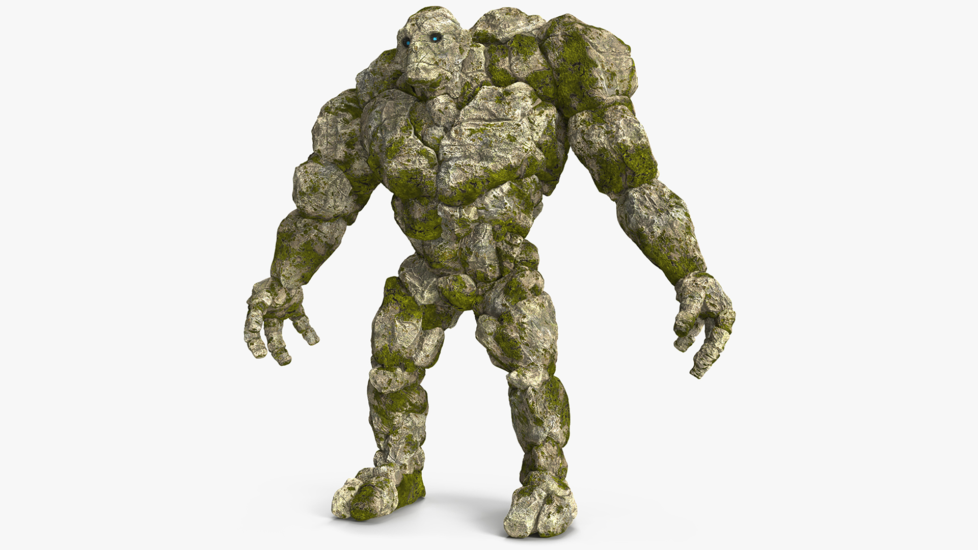Character Stone Golem Rigged for Maya 3D