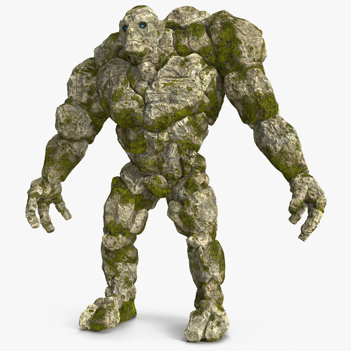 Character Stone Golem Rigged for Maya 3D