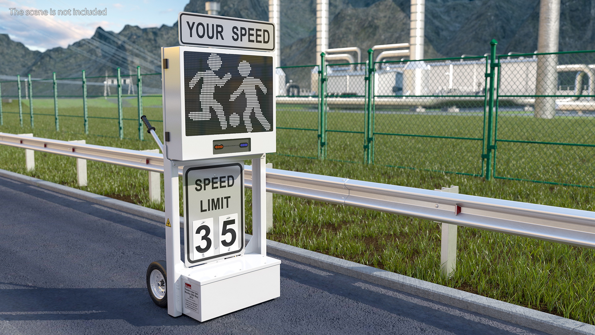 3D model Decatur Electronics 200MX Radar Speed Sign Dolly with Matrix Messaging