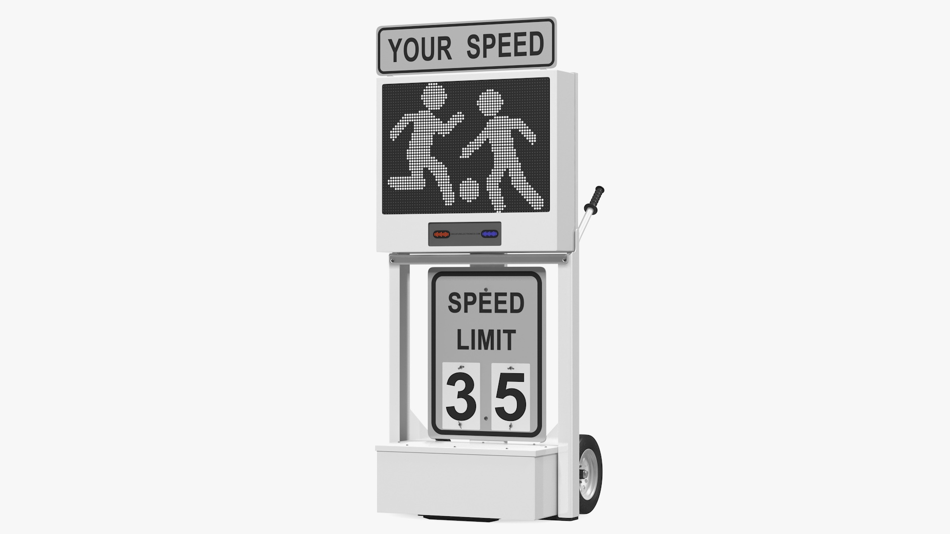 3D model Decatur Electronics 200MX Radar Speed Sign Dolly with Matrix Messaging