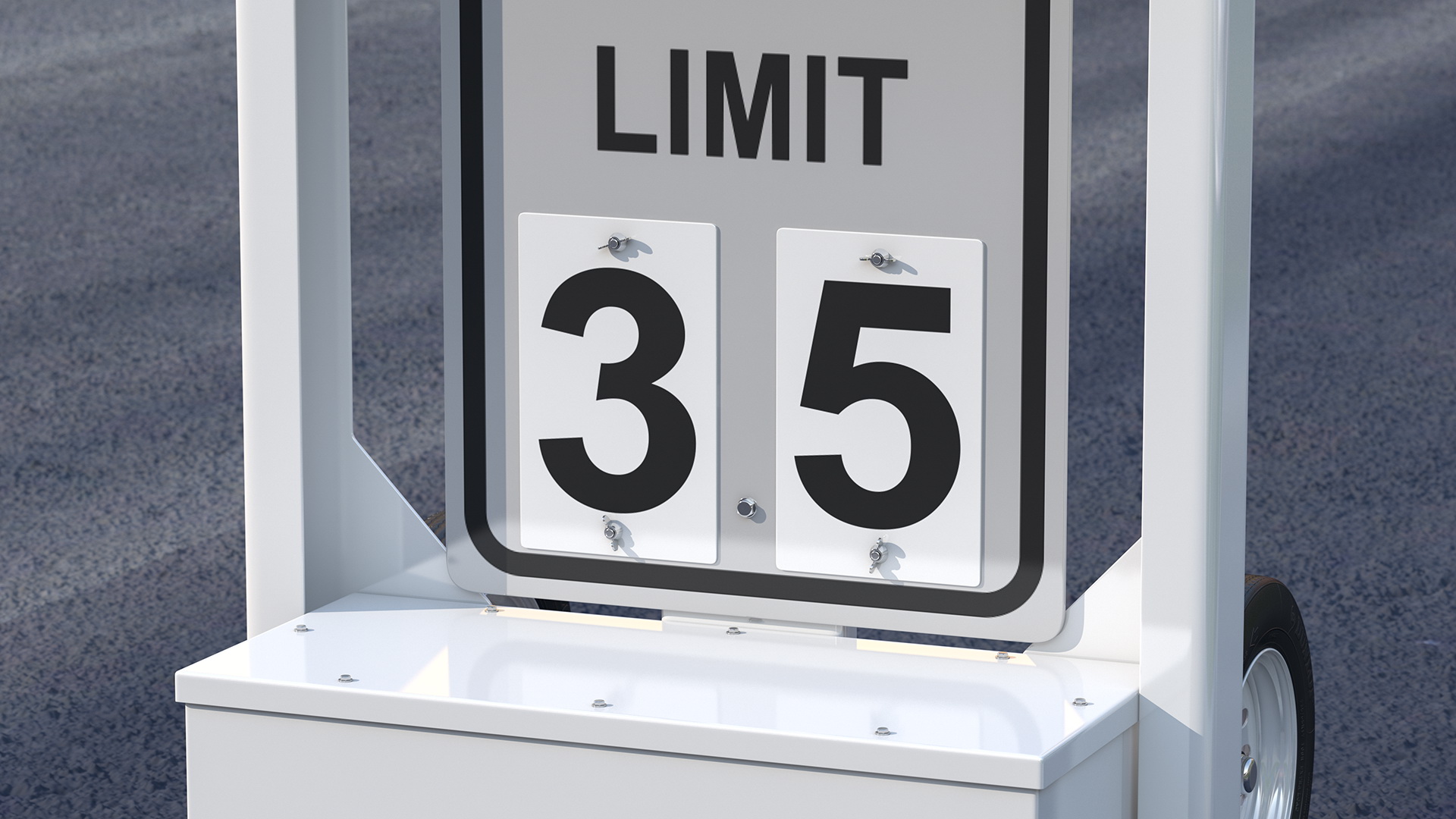 3D model Decatur Electronics 200MX Radar Speed Sign Dolly with Matrix Messaging