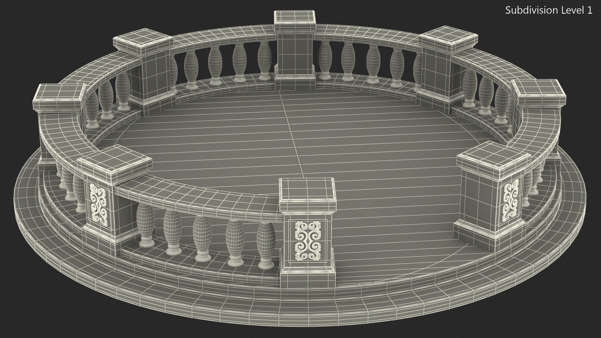 3D Stone Balustrade