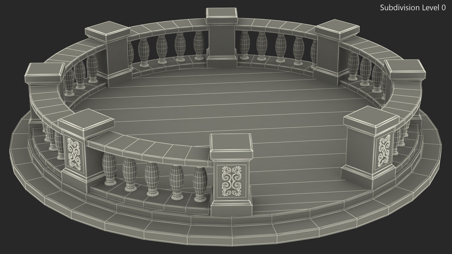 3D Stone Balustrade