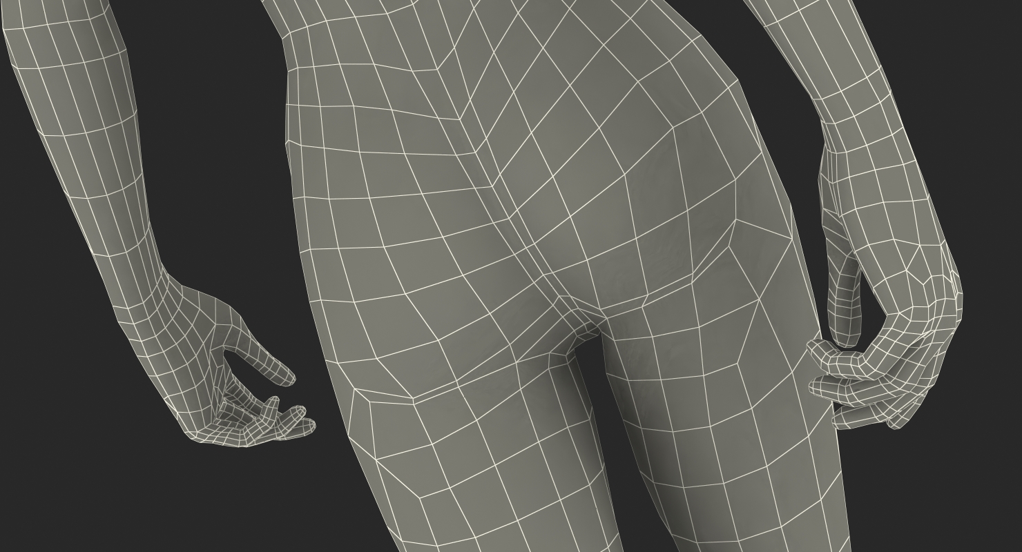 Dark Grey Female Mannequin Walking Pose 3D model