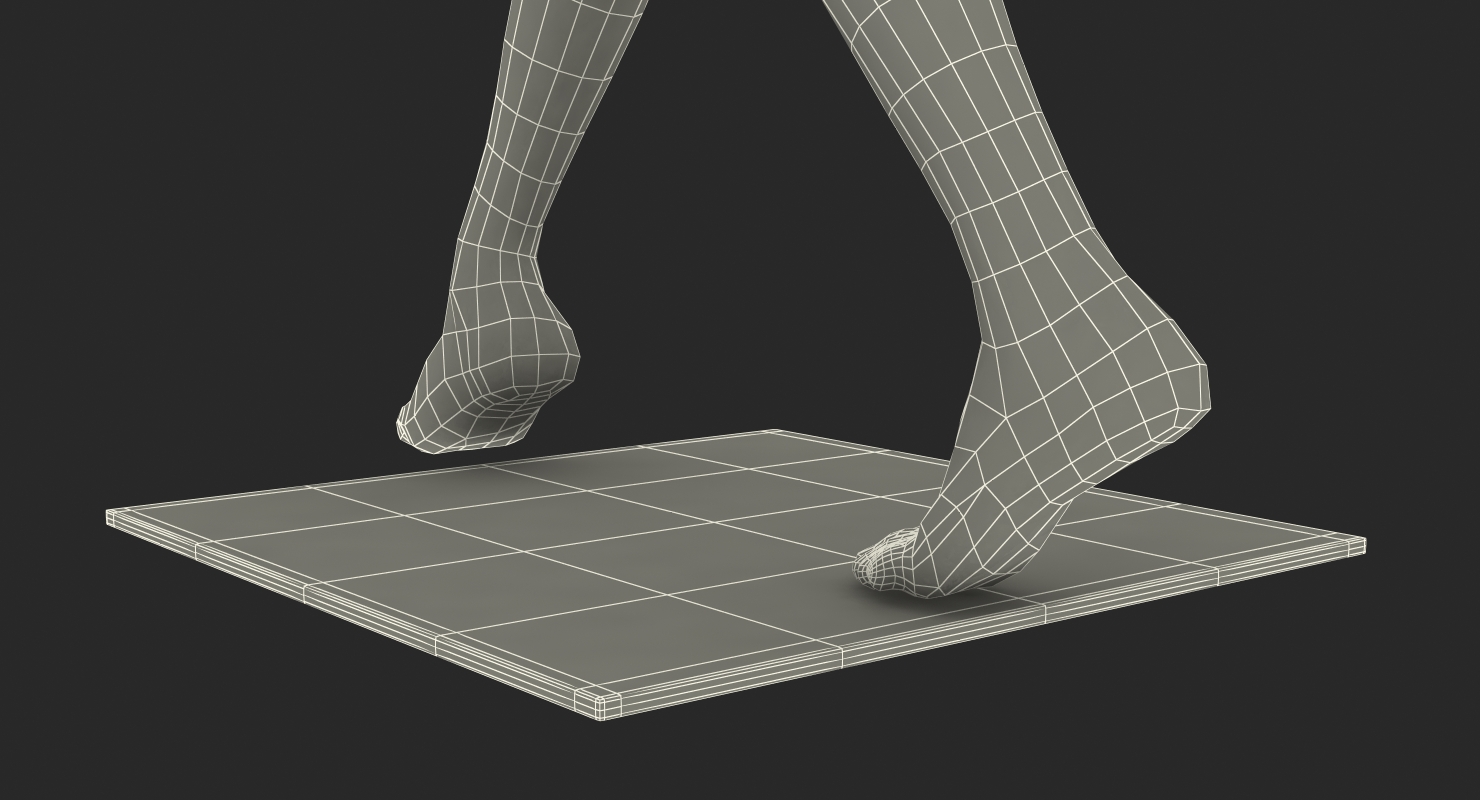 Dark Grey Female Mannequin Walking Pose 3D model
