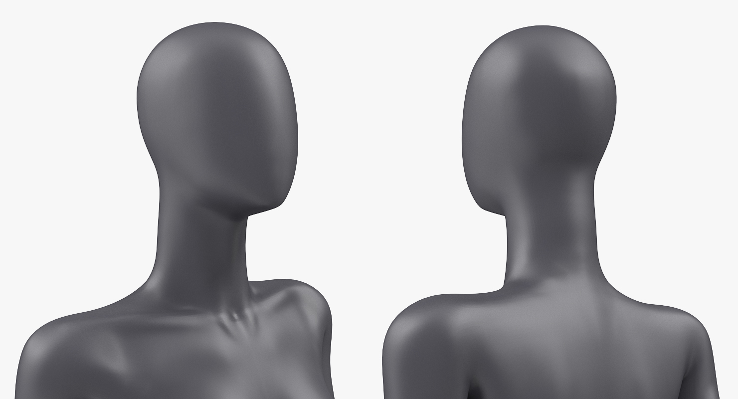 Dark Grey Female Mannequin Walking Pose 3D model