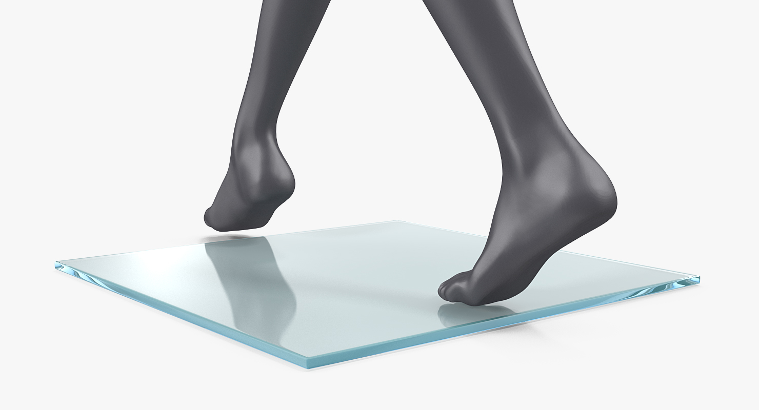 Dark Grey Female Mannequin Walking Pose 3D model
