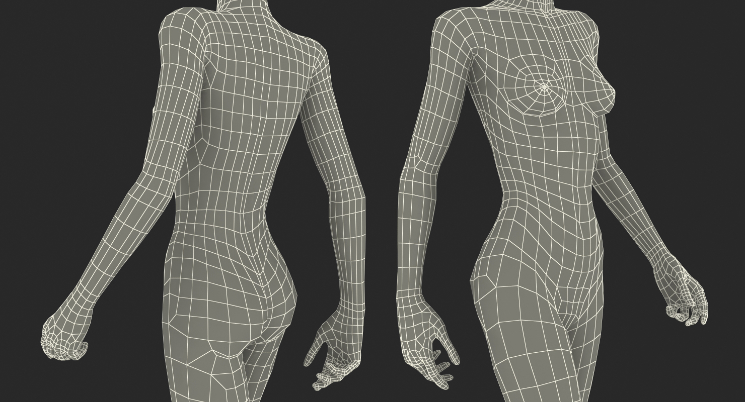 Dark Grey Female Mannequin Walking Pose 3D model