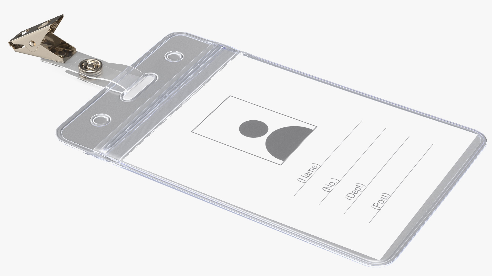 Vertical ID Badge Holder with Clip 3D model