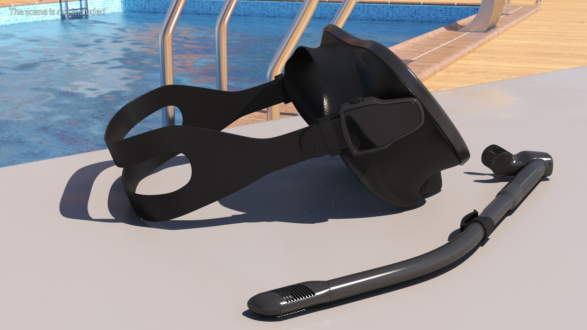 3D Scuba Goggles and Snorkeling Mask Tube model