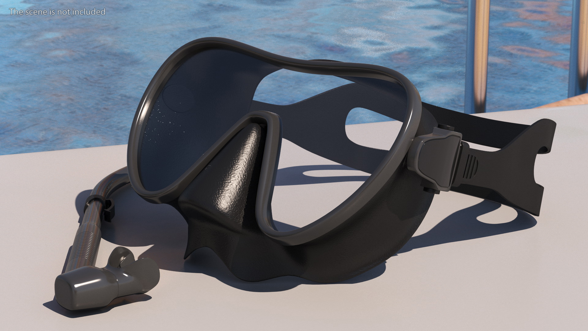 3D Scuba Goggles and Snorkeling Mask Tube model