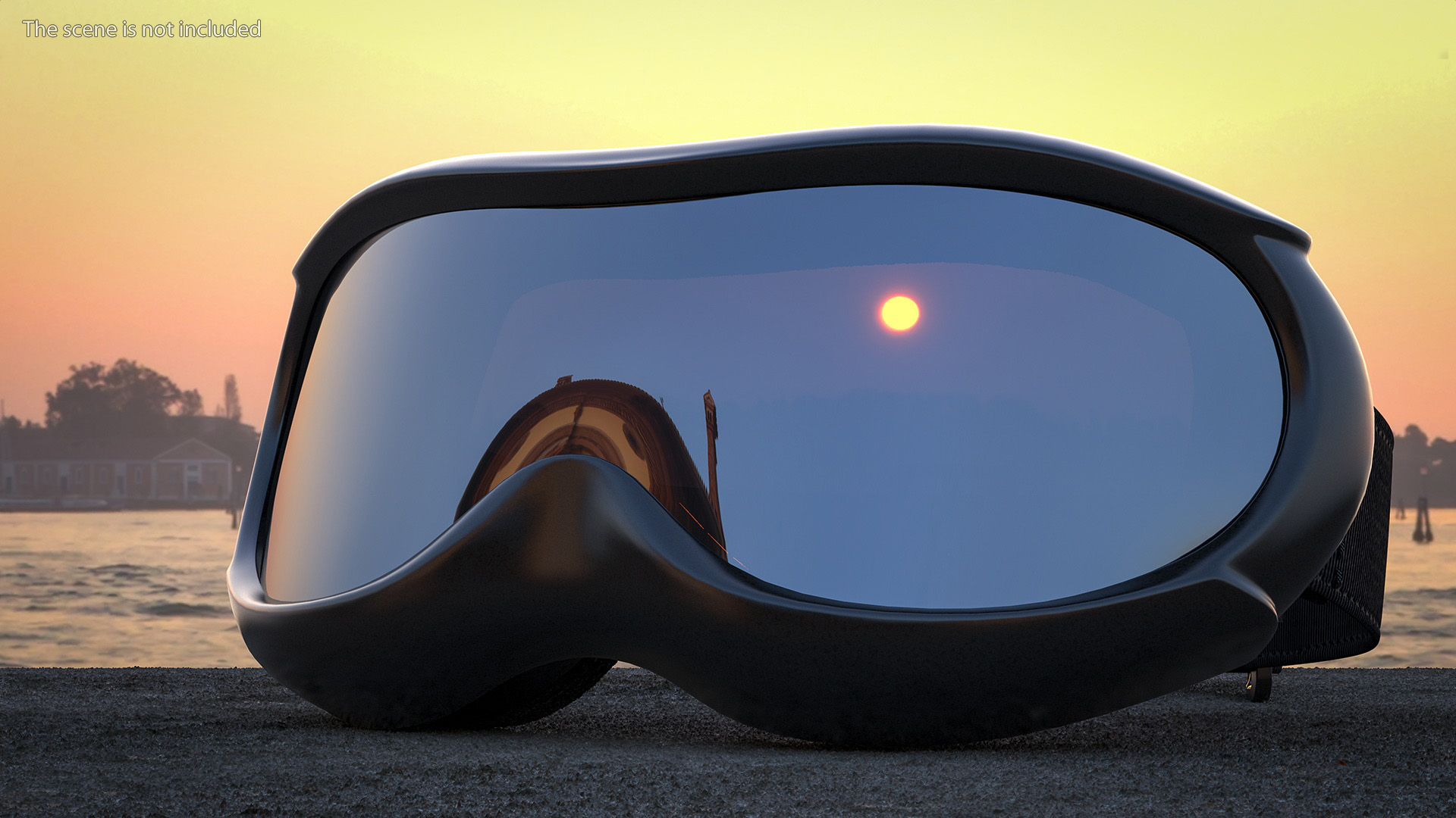 Black Ski Goggles 3D