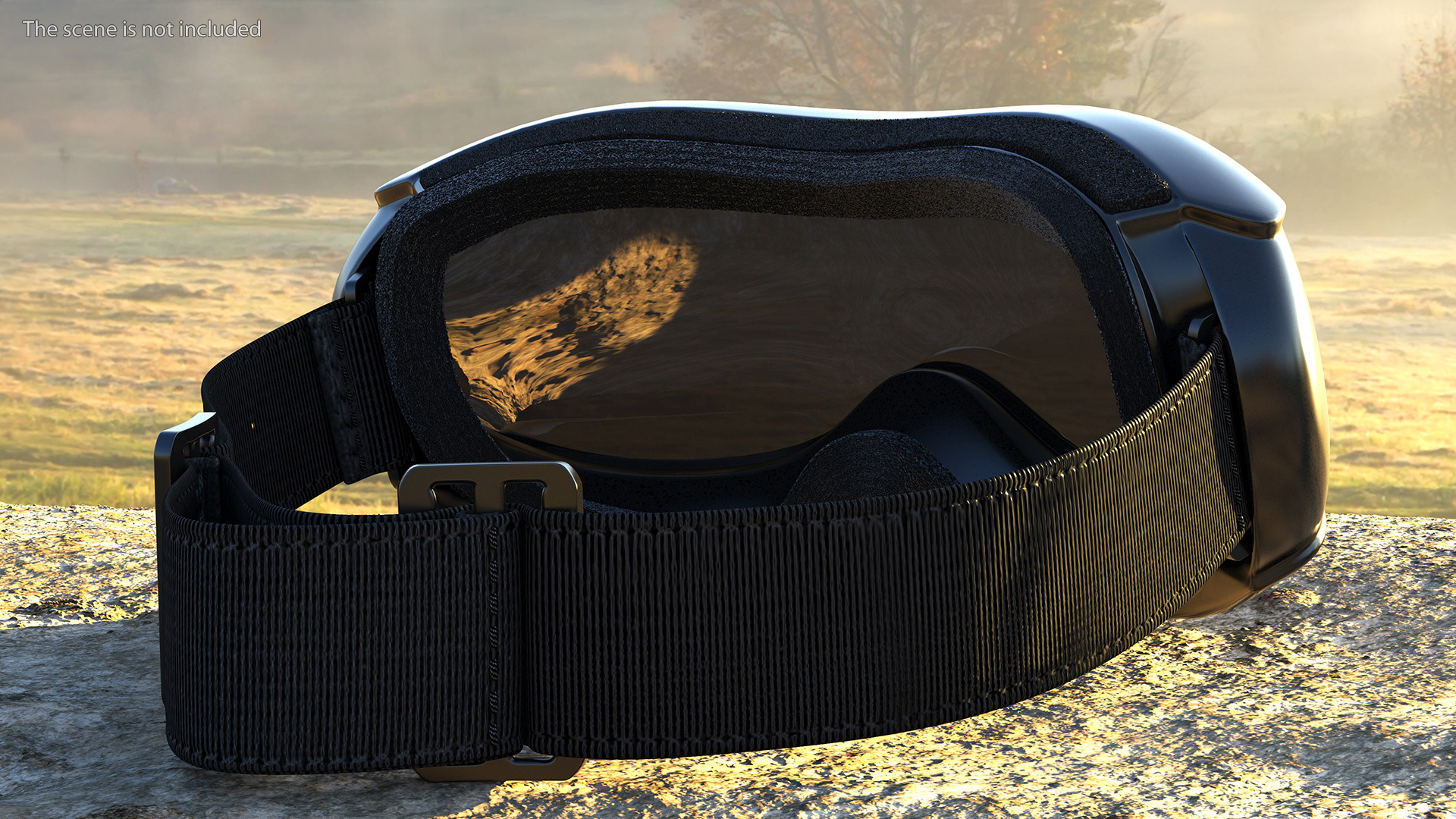 Black Ski Goggles 3D