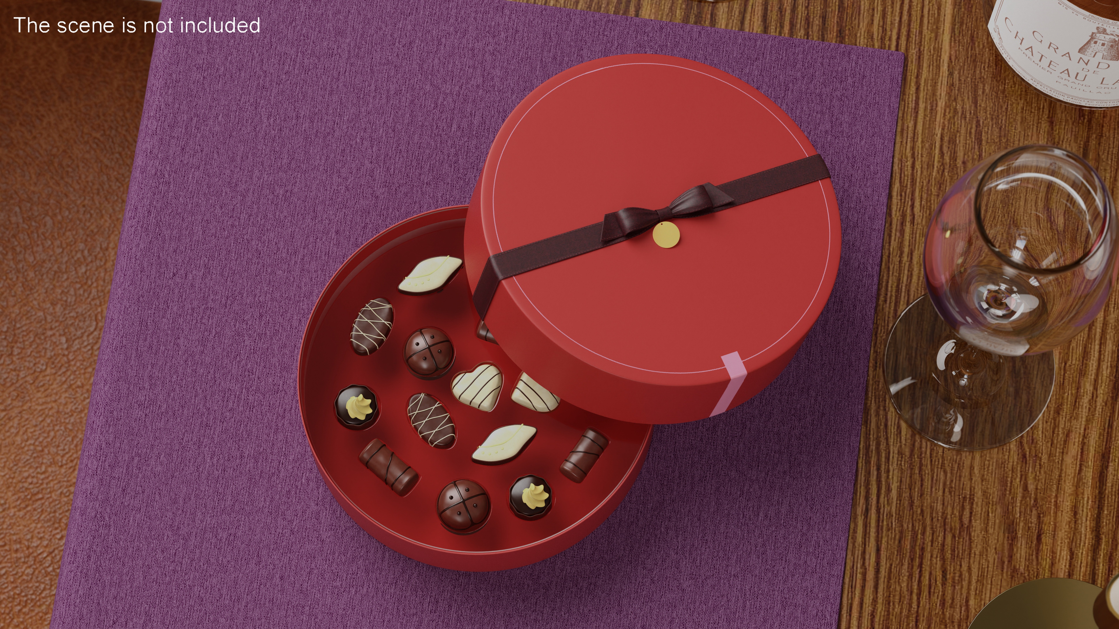 Box with Luxury Chocolate Red 3D model