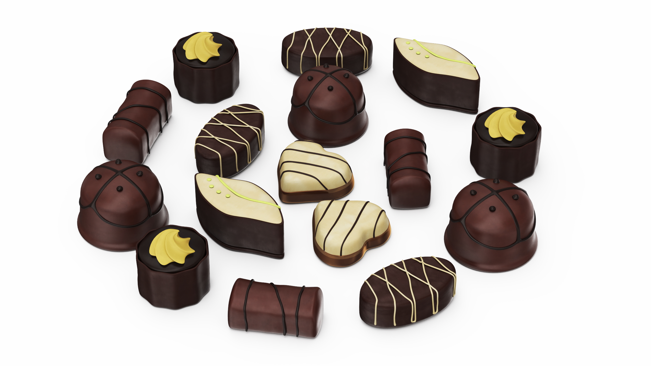 Box with Luxury Chocolate Red 3D model