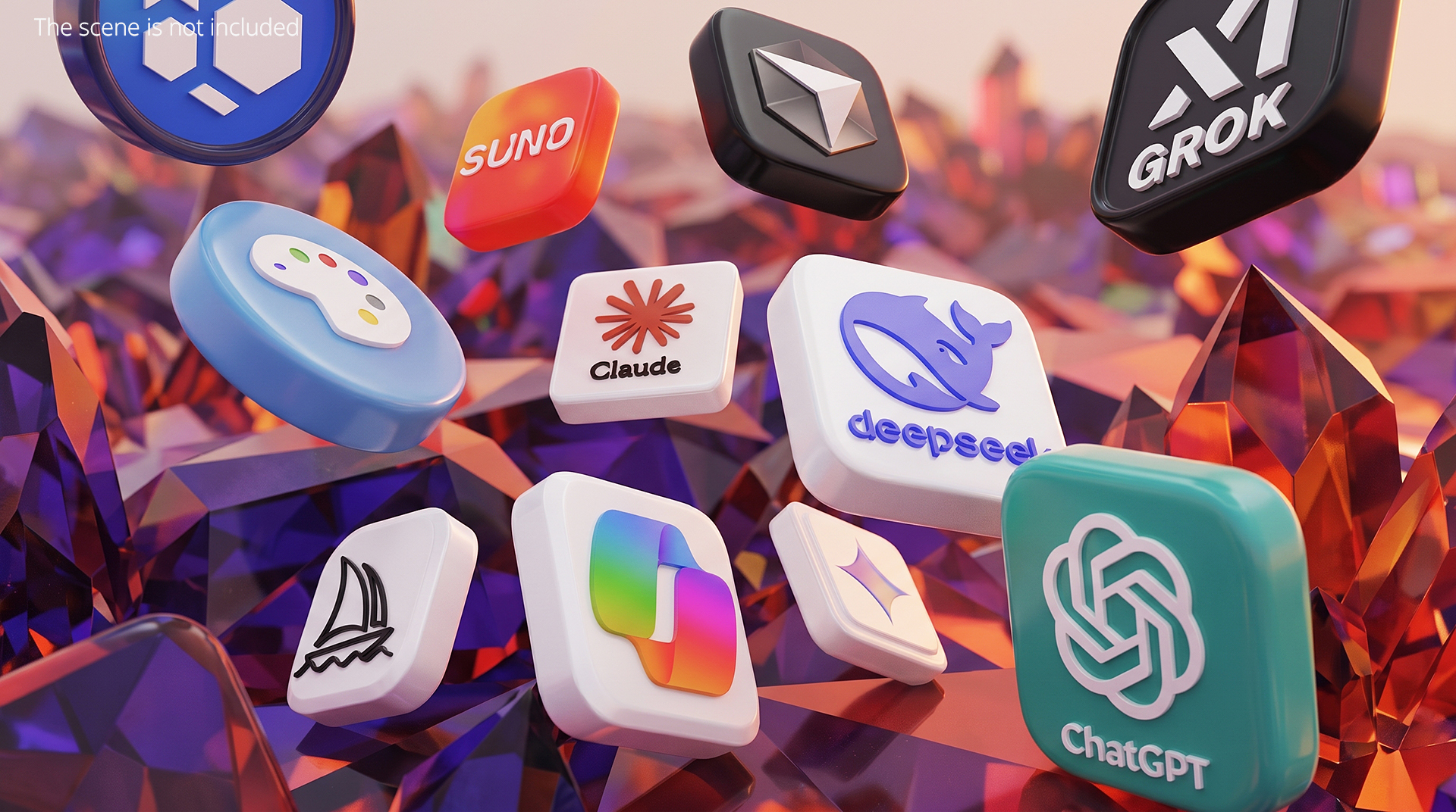 AI App Icons Set Multicolor