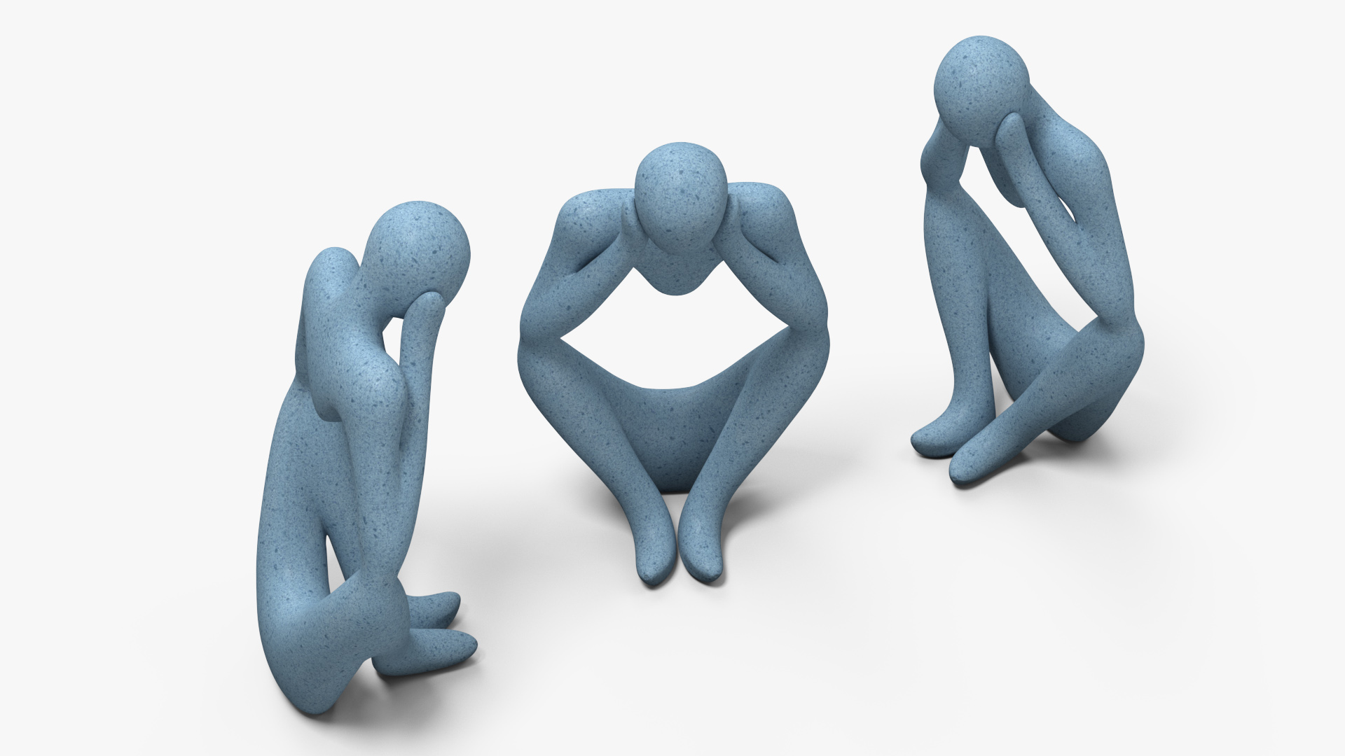 Contemplative Human Statuette 3D model
