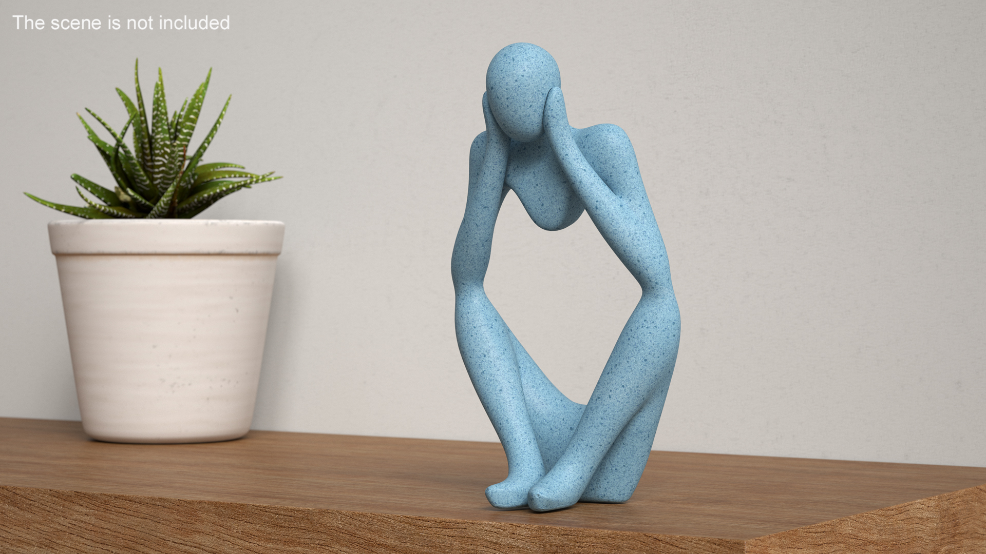 Contemplative Human Statuette 3D model