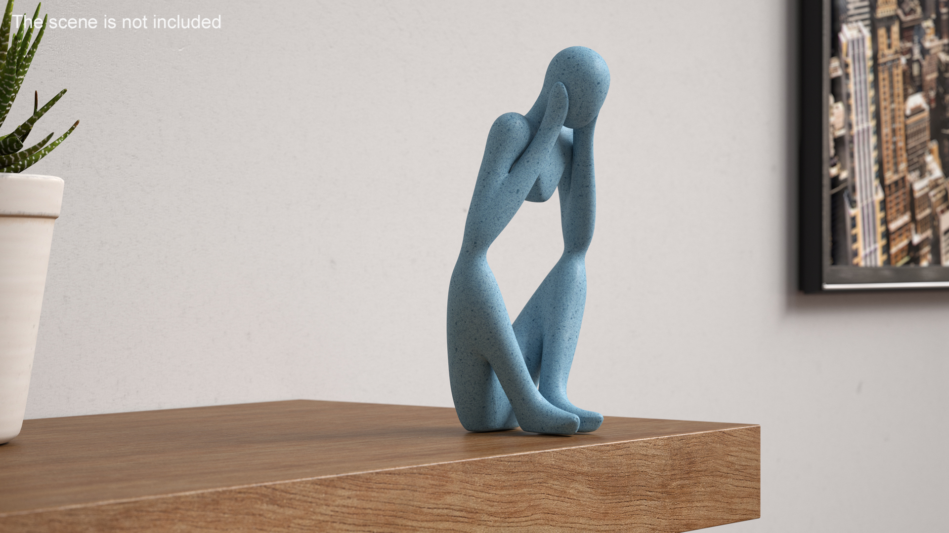 Contemplative Human Statuette 3D model