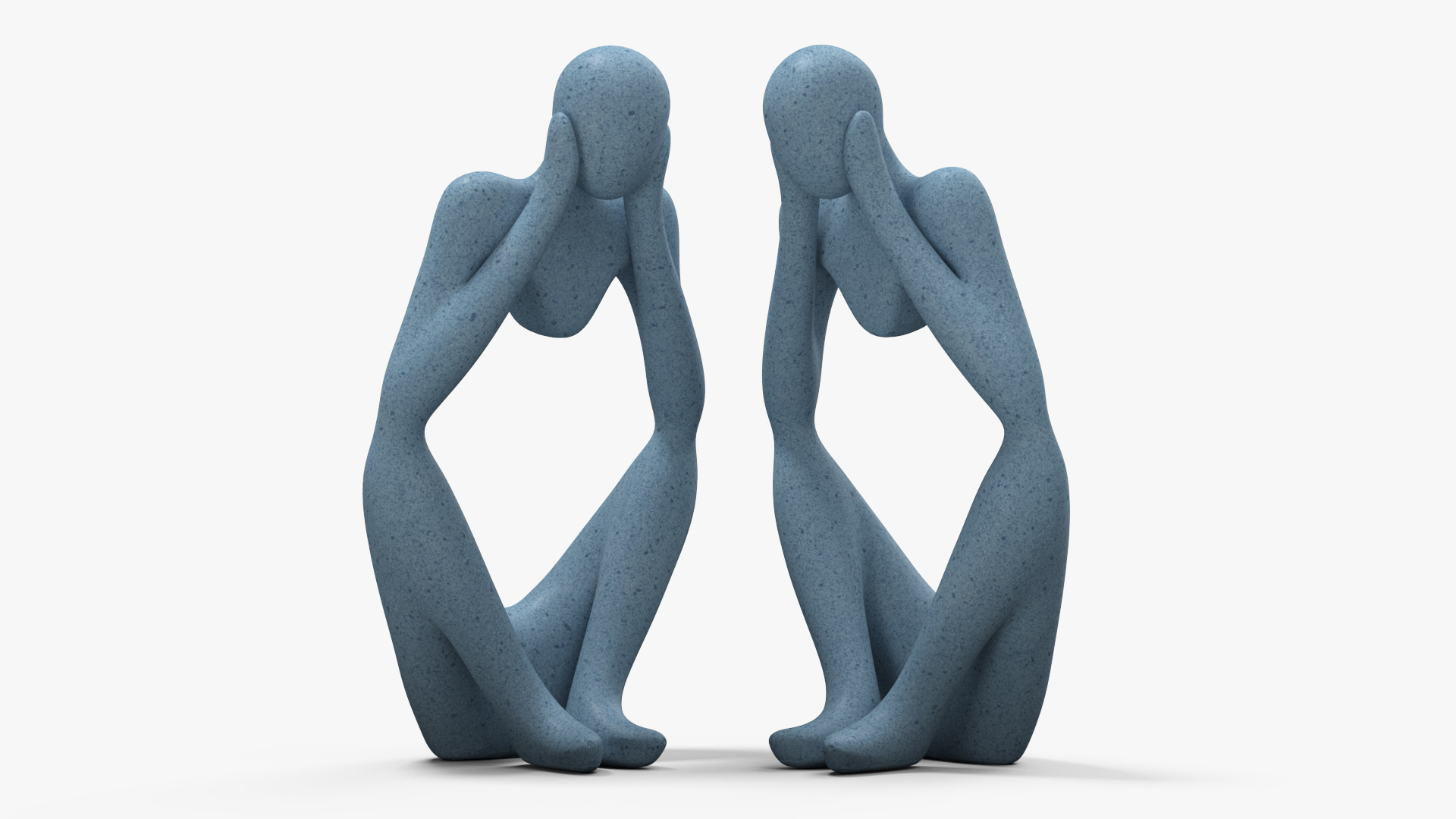 Contemplative Human Statuette 3D model