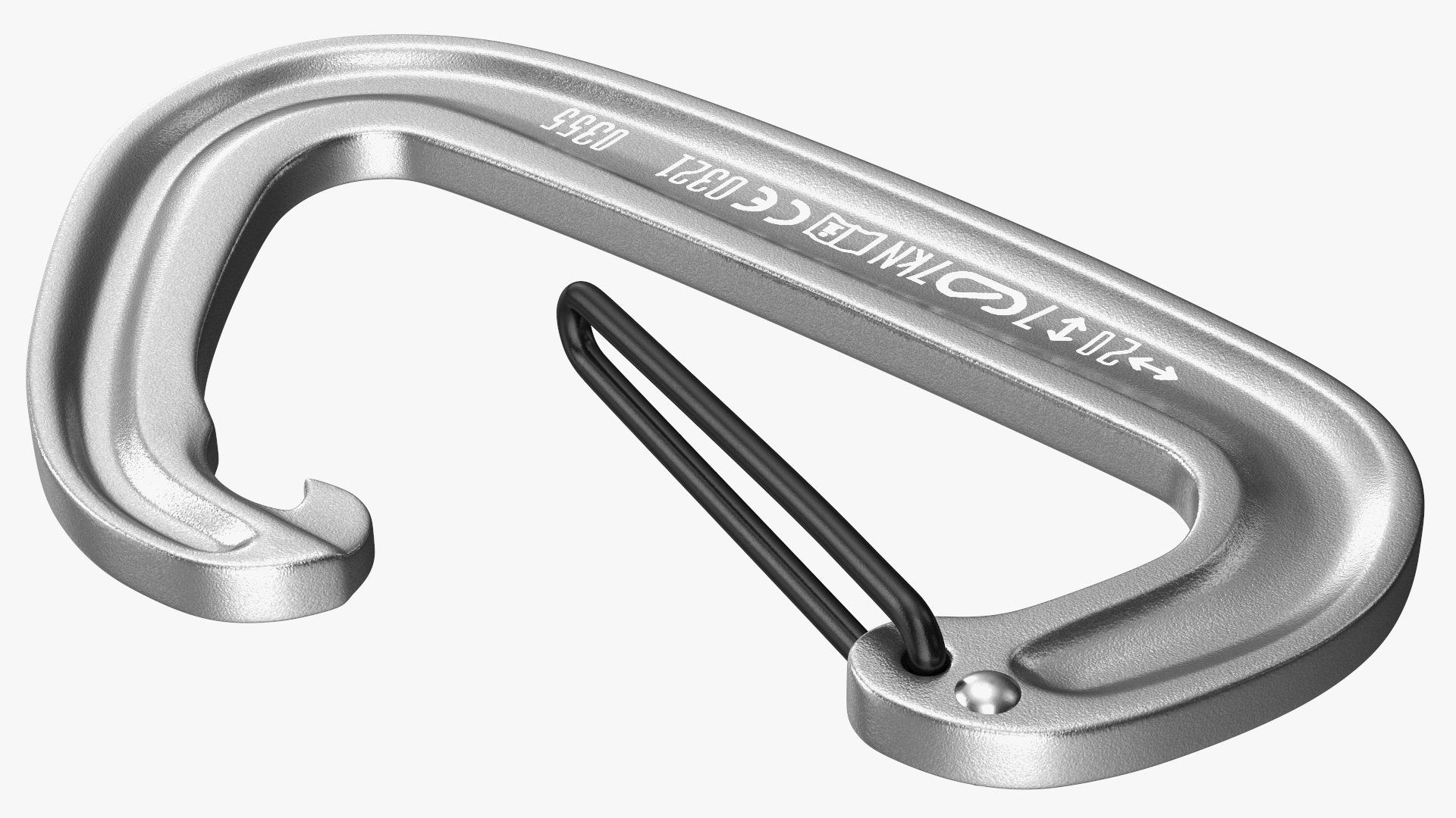 Black Diamond MiniWire Carabiner Open Grey 3D