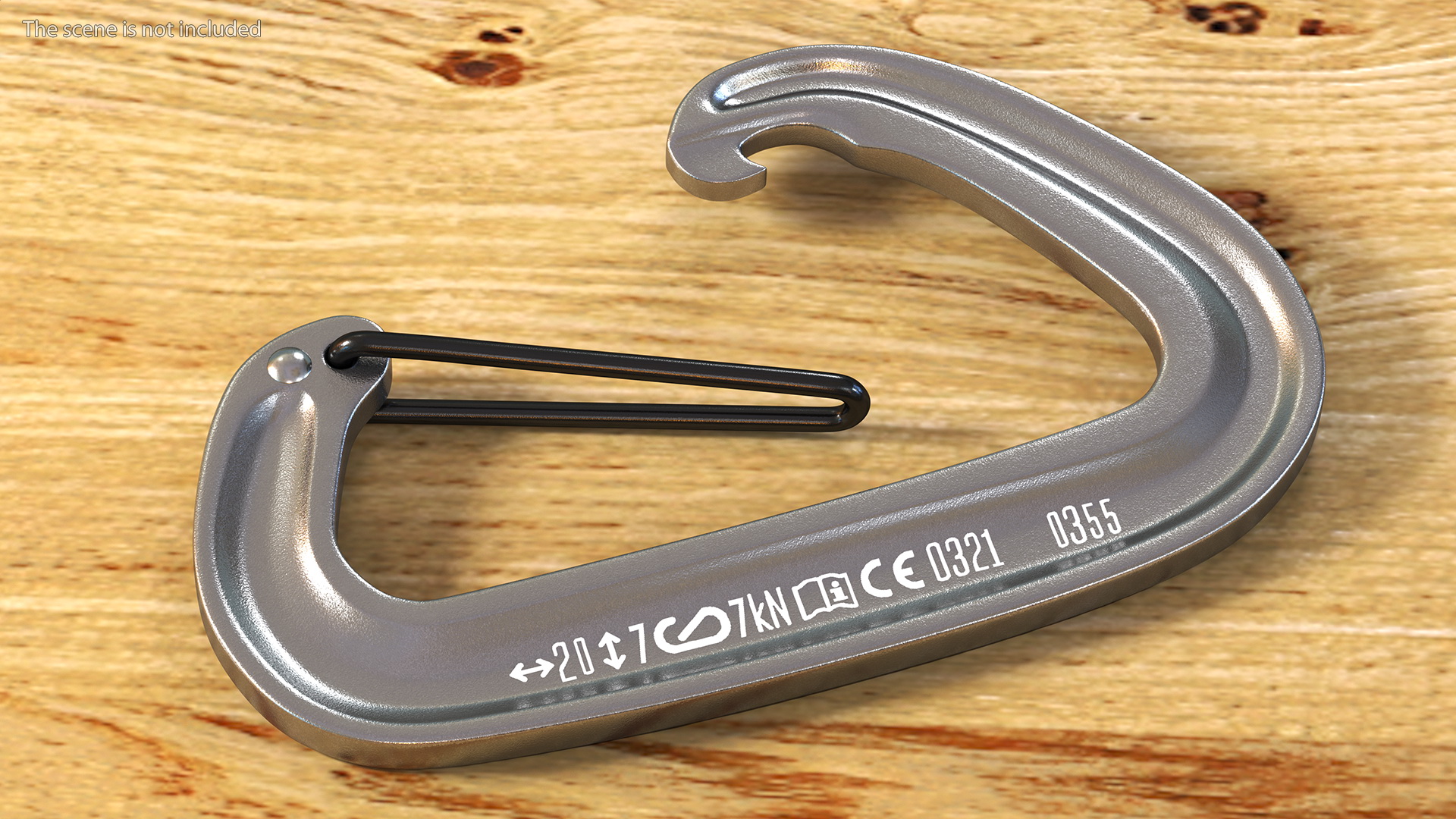 Black Diamond MiniWire Carabiner Open Grey 3D