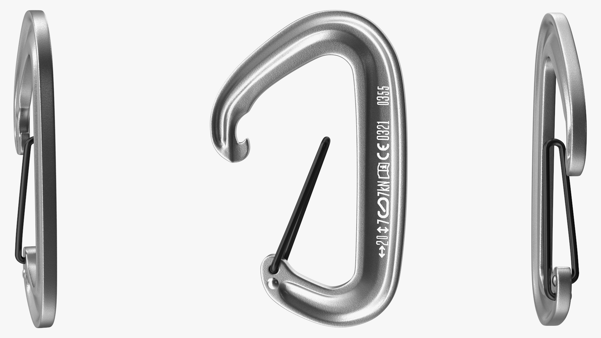 Black Diamond MiniWire Carabiner Open Grey 3D