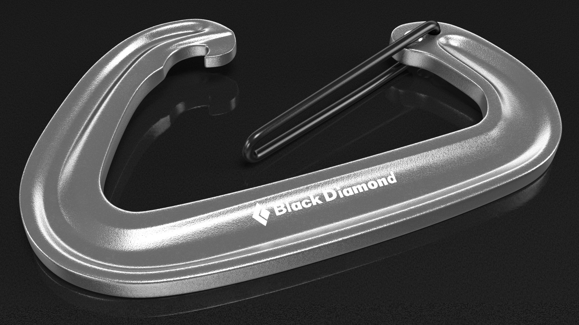 Black Diamond MiniWire Carabiner Open Grey 3D