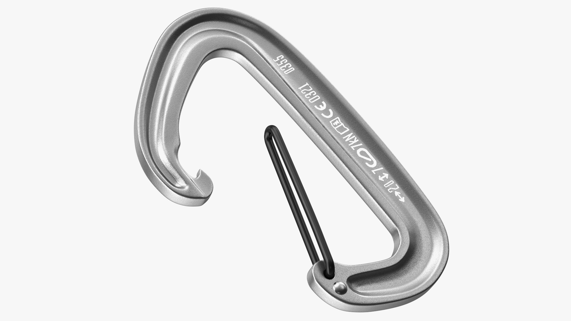 Black Diamond MiniWire Carabiner Open Grey 3D