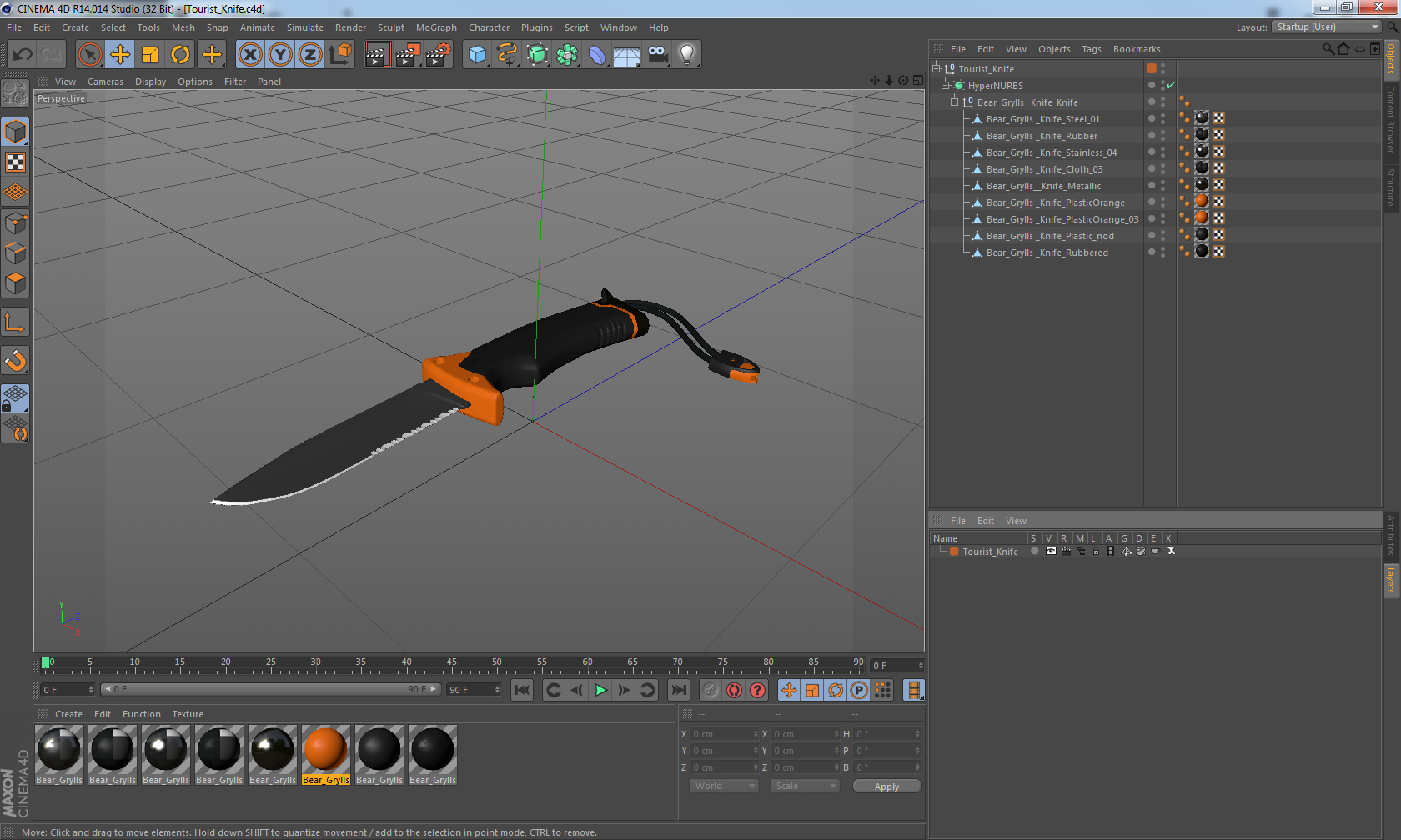 3D Tourist Knife model