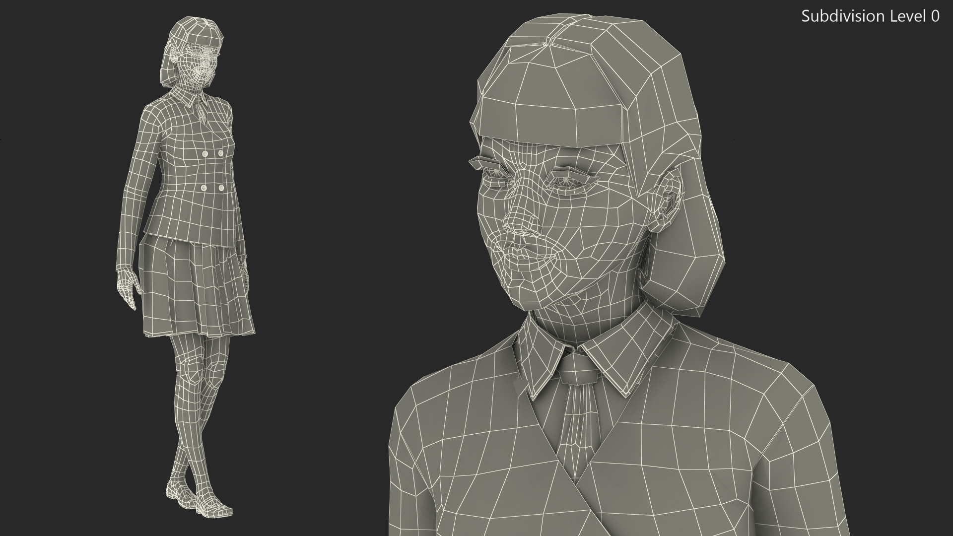 3D Chinese Schoolgirl model