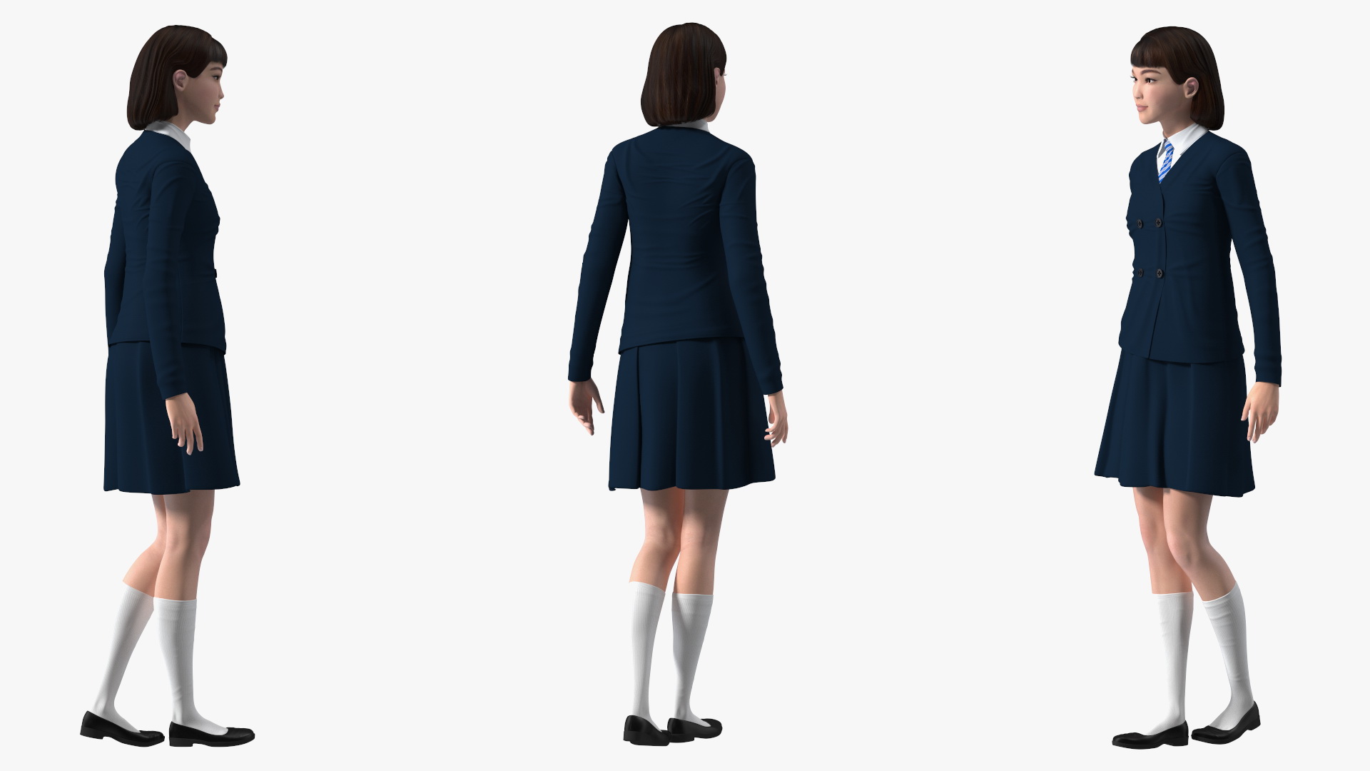 3D Chinese Schoolgirl model