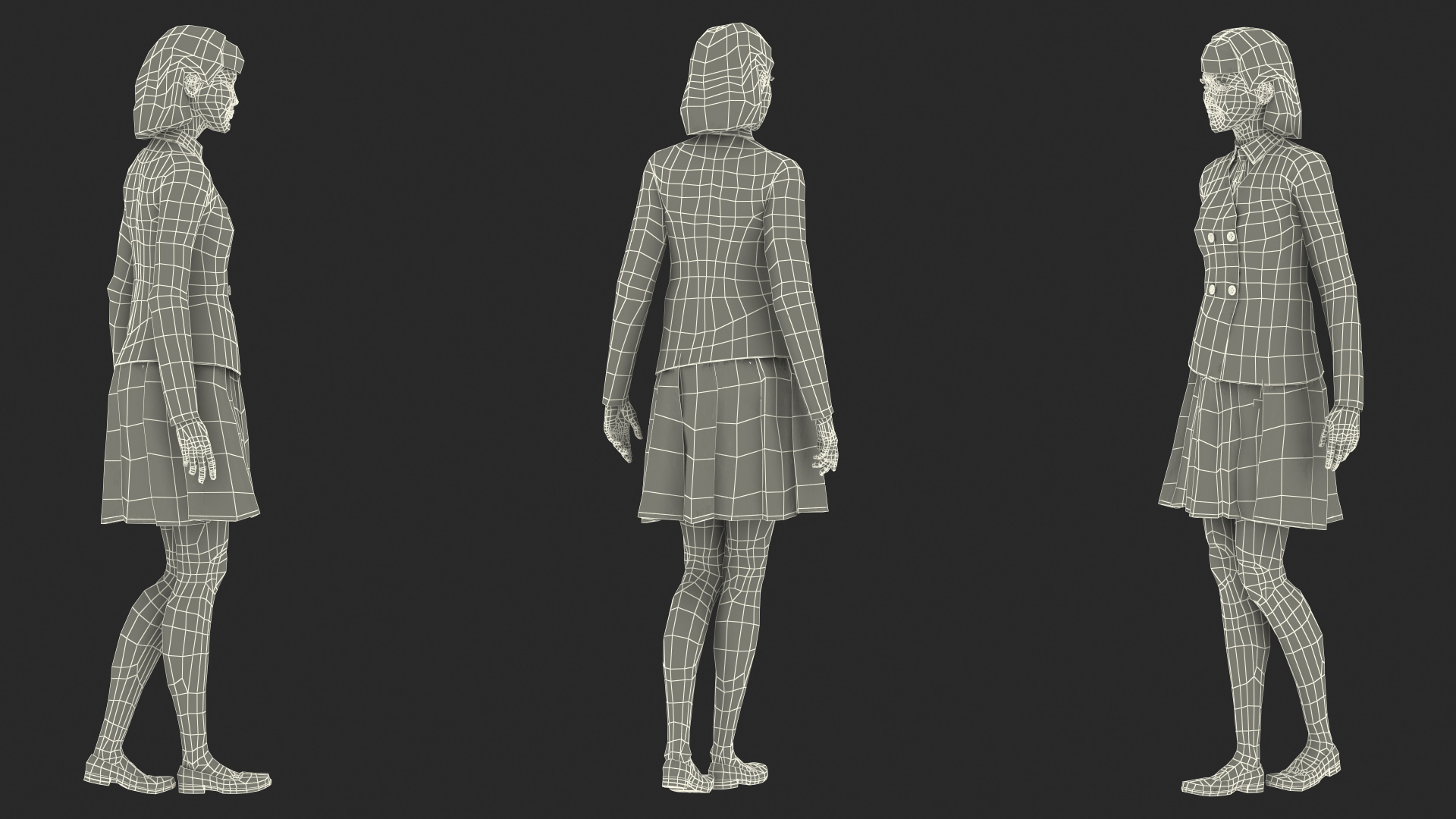 3D Chinese Schoolgirl model