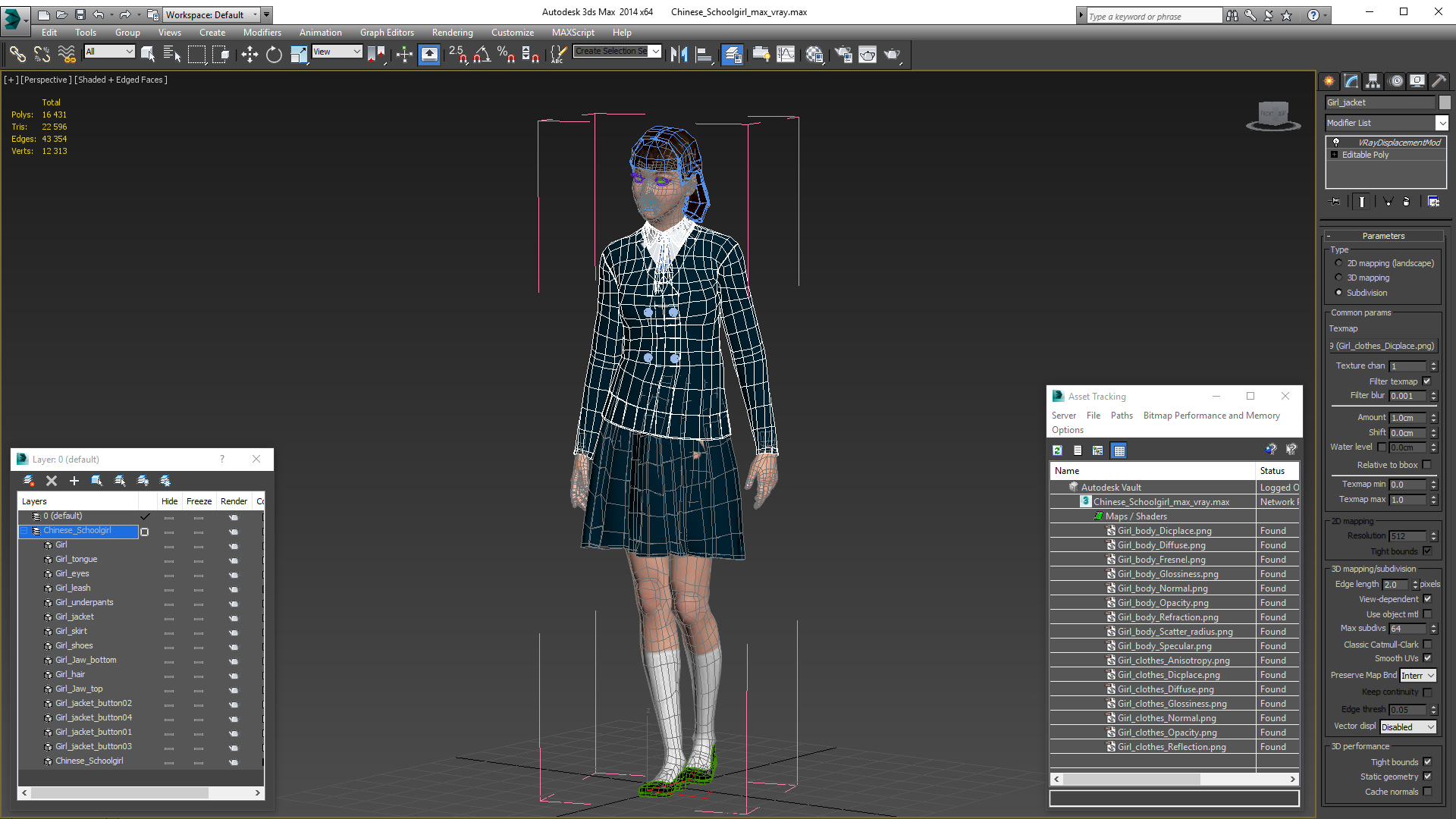 3D Chinese Schoolgirl model
