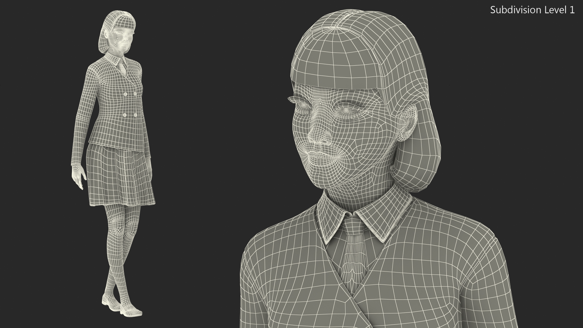 3D Chinese Schoolgirl model