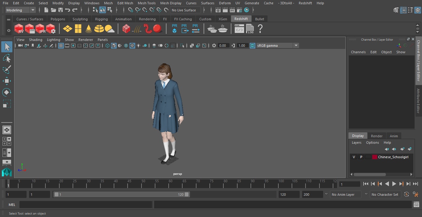 3D Chinese Schoolgirl model