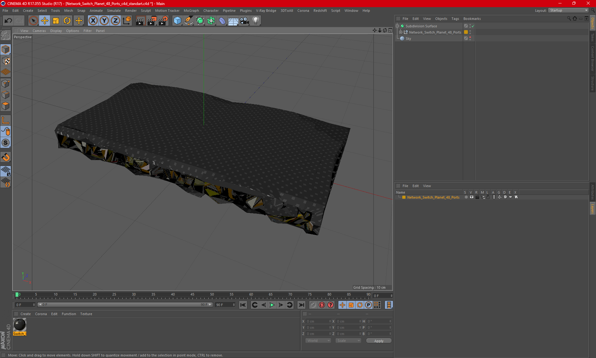 3D model Network Switch Planet 48 Ports