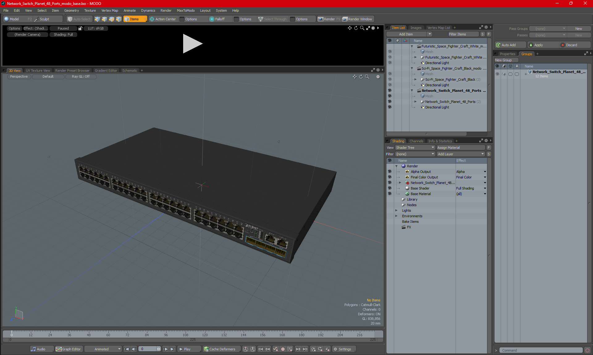 3D model Network Switch Planet 48 Ports