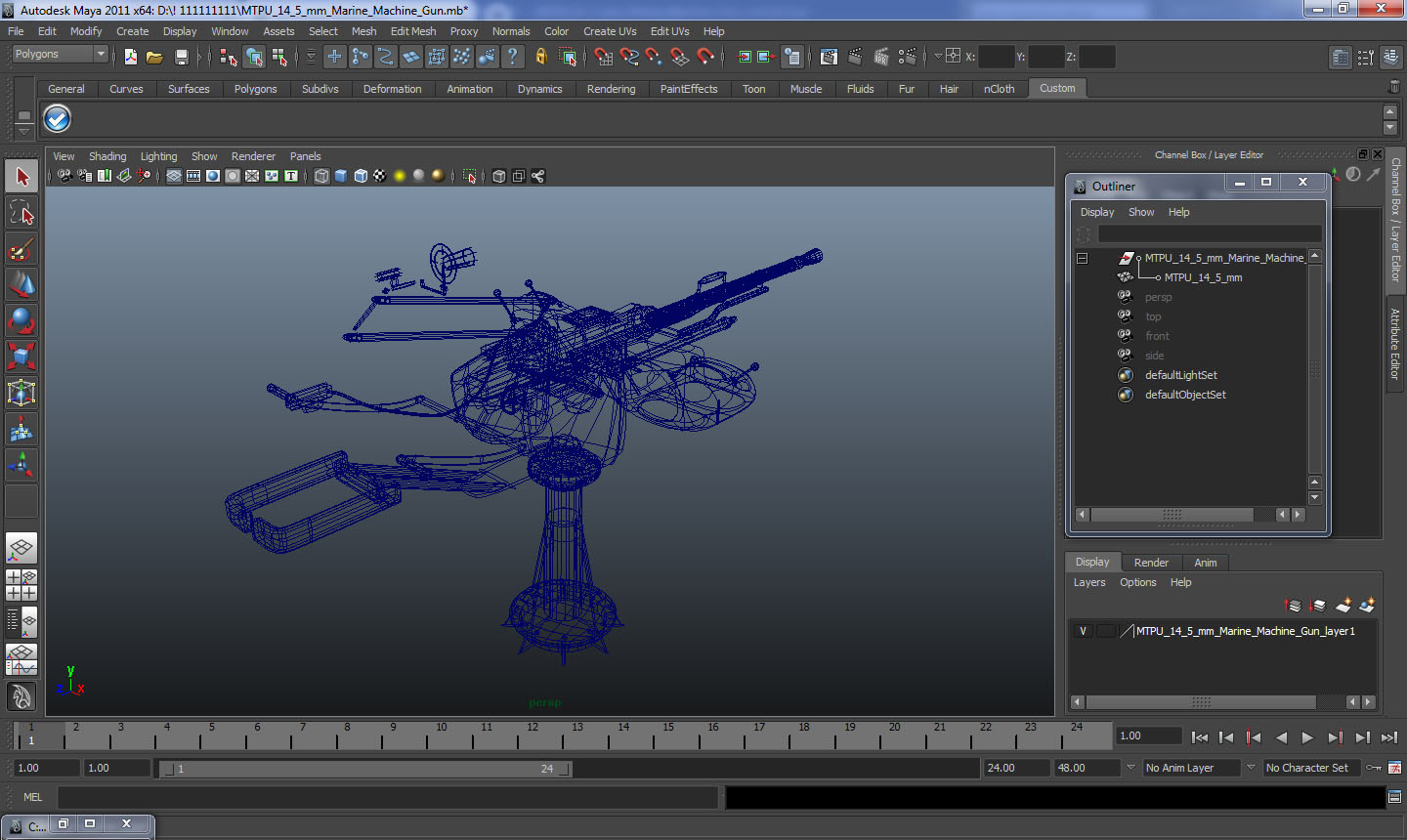 3D MTPU 14 5 mm Marine Machine Gun