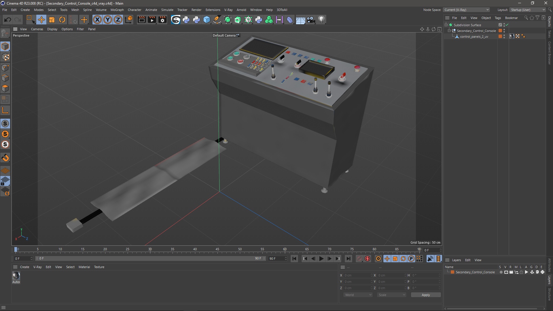 3D model Secondary Control Console