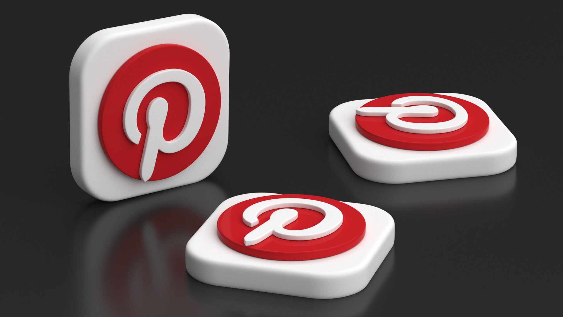 Pinterest Social Media Icon 3D