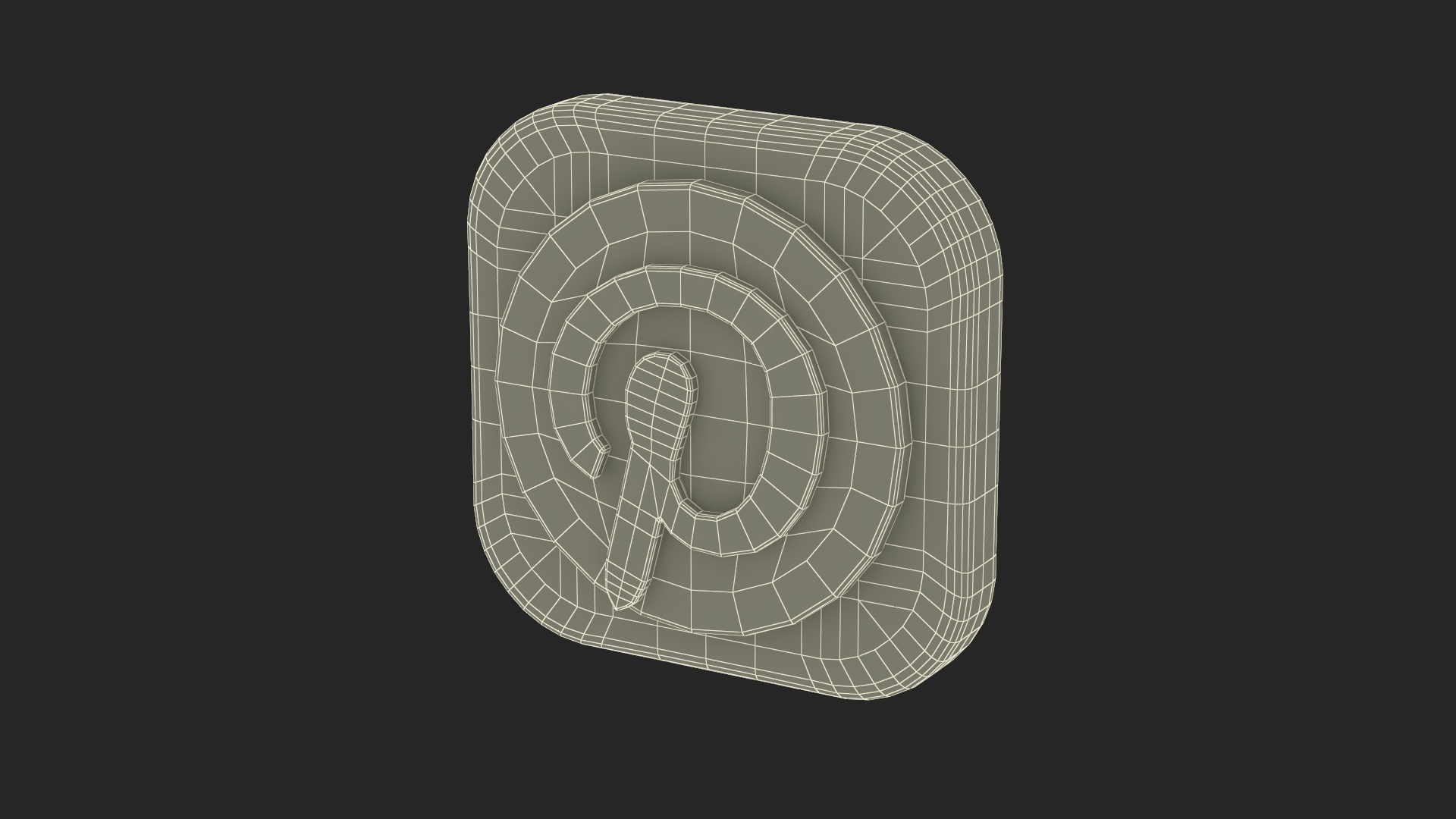 Pinterest Social Media Icon 3D