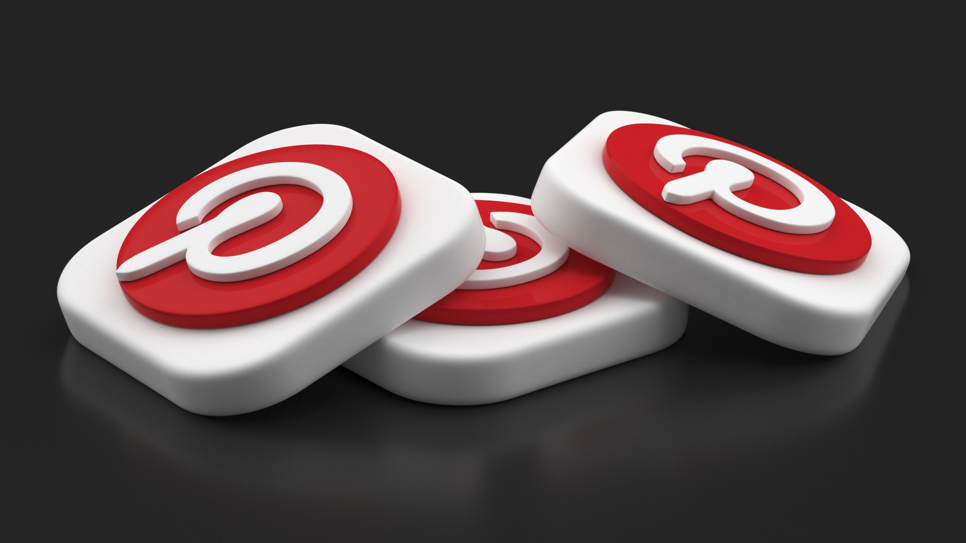 Pinterest Social Media Icon 3D