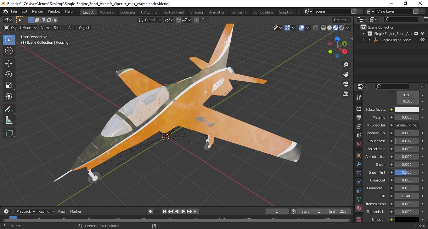 Single-Engine Sport Aircraft ViperJet 3D