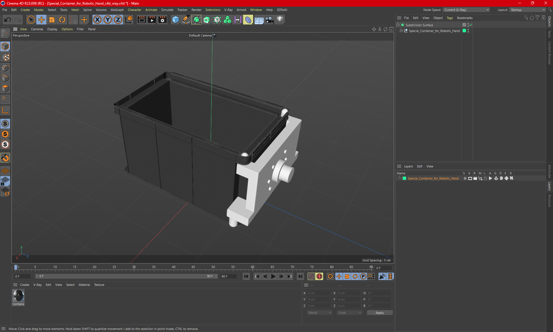 Special Container for Robotic Hand 3D model