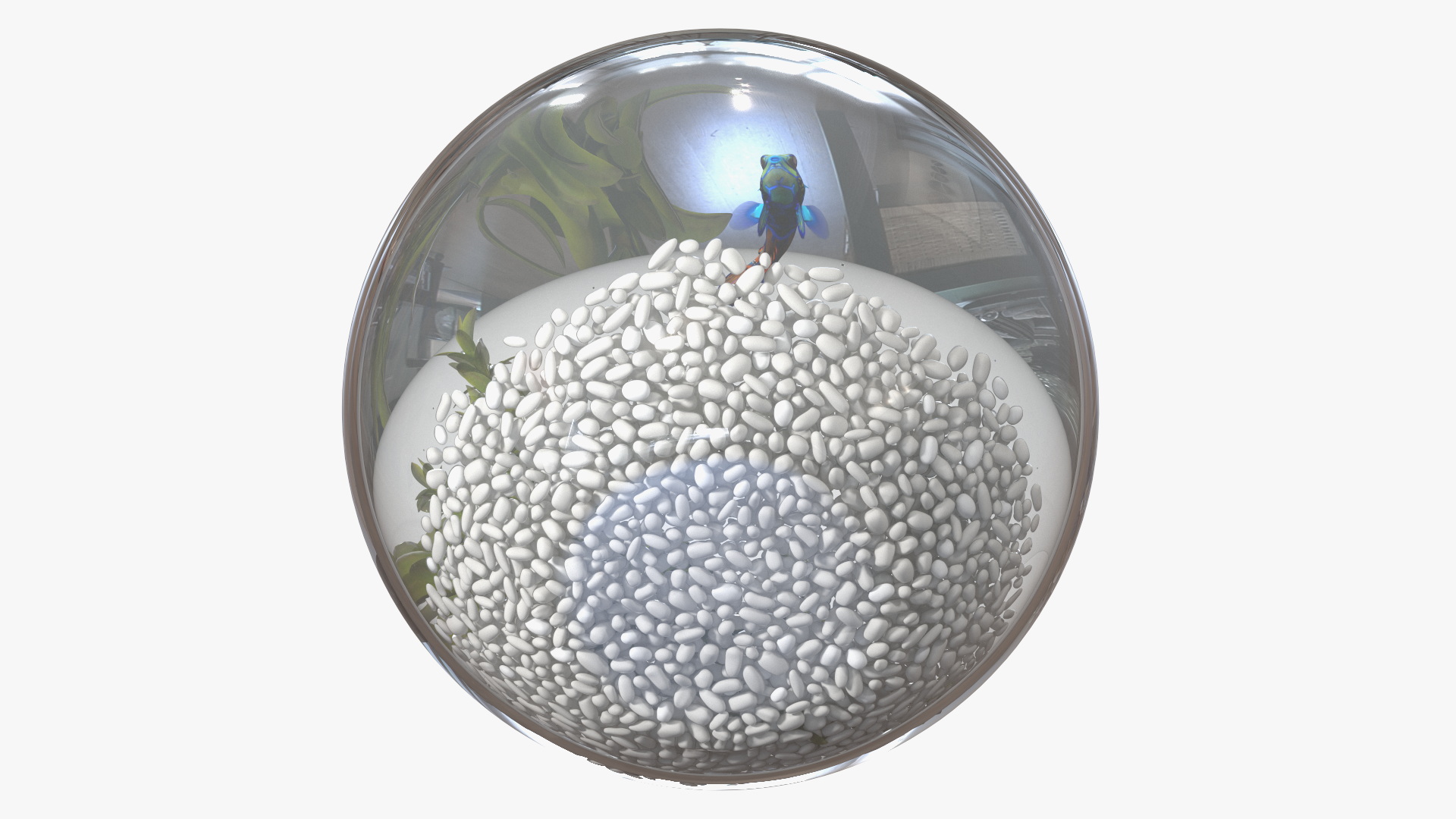 Round Aquarium with Mandarinfish 3D