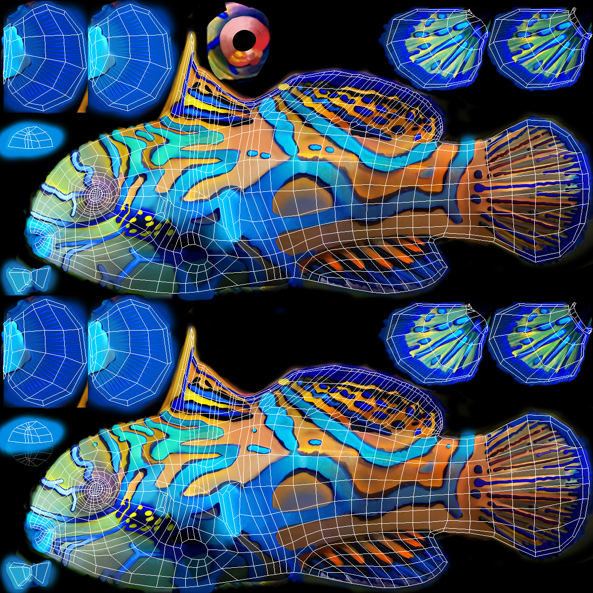 Round Aquarium with Mandarinfish 3D